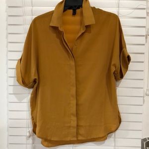 Forever 21 Yellow / Mustard Button Down Blouse